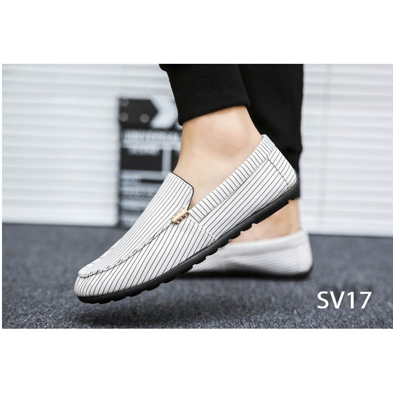 Giày Lười Nam Cao Cấp Phong Cách Hàn Quốc - Màu Trắng SV17 | BigBuy360 - bigbuy360.vn