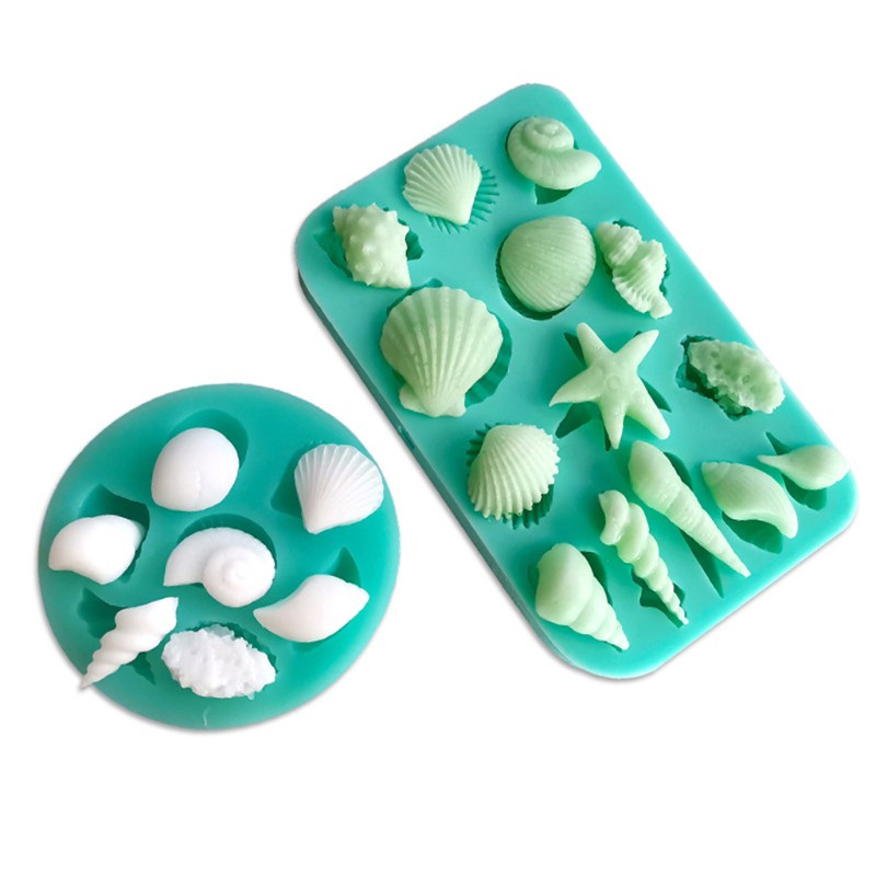 Khuôn Silicone Làm Bánh Tạo Hình Sinh Vật Biển / Cá / Sao Biển Độc Đáo Tiện Dụng