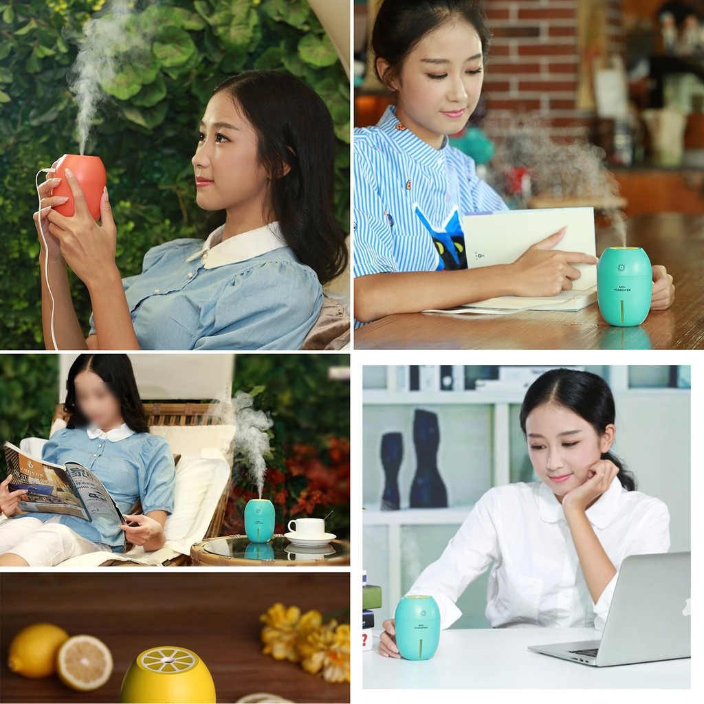 Máy khuếch tán tinh dầu tạo độ ẩm và đuổi muỗi Lemon Humidifer - Tặng kèm tinh dầu sả chanh