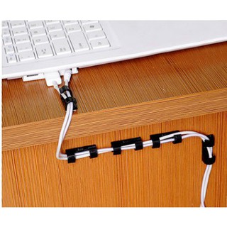 Bộ 20 kẹp cố định dây điện, dây cáp sạc dán tường dán bàn gọn gàng tiện lợi