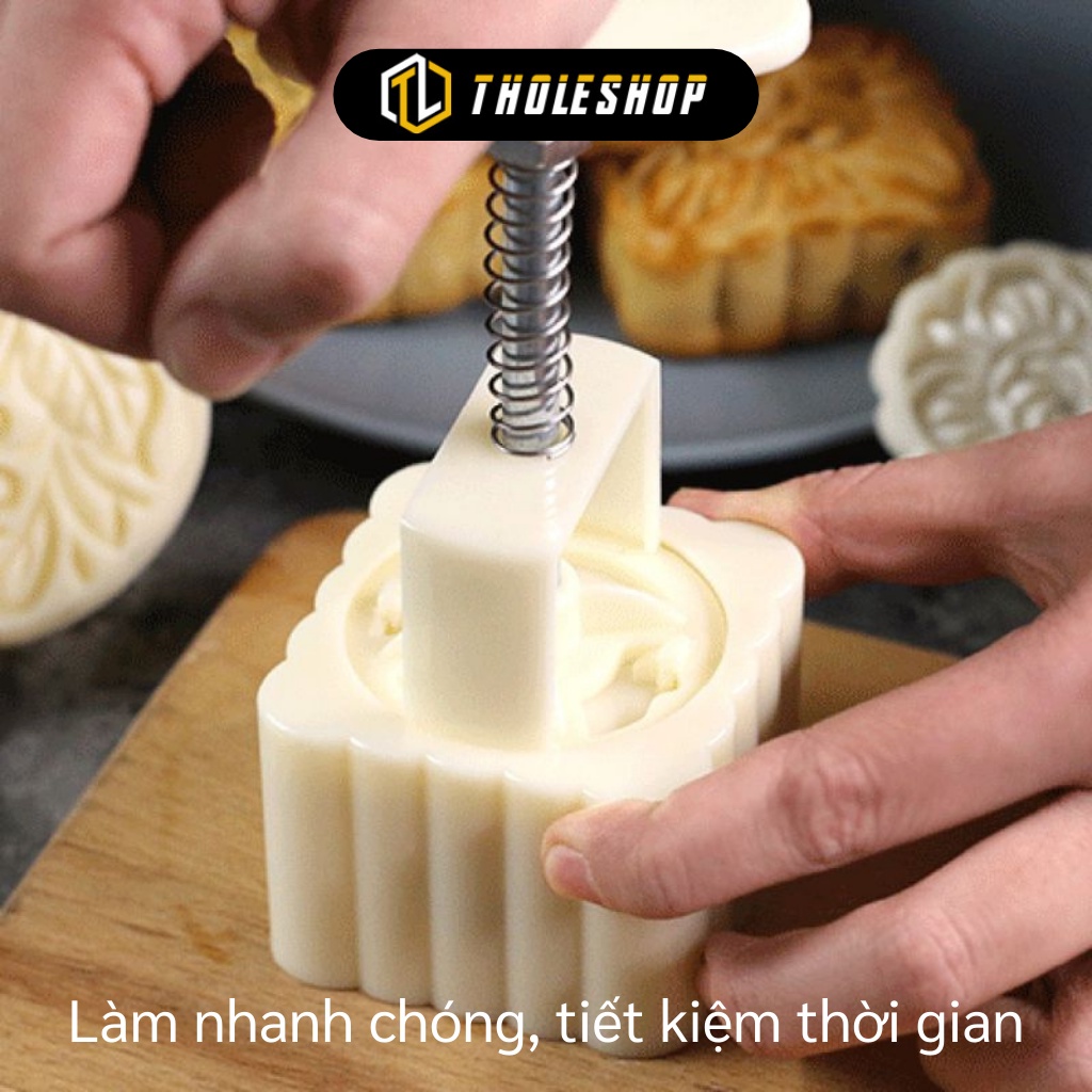 Khuôn Bánh Trung Thu - Khuôn Lò Xo Làm Bánh Phục Linh Mini 50gram, 4 Tem 7257