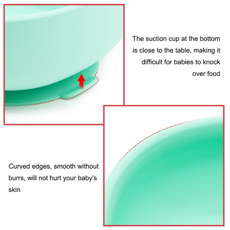 Bộ Tô Muỗng Nĩa Ăn Chia Ngăn Bằng Silicone Không BPA Dành Cho Trẻ Sơ Sinh