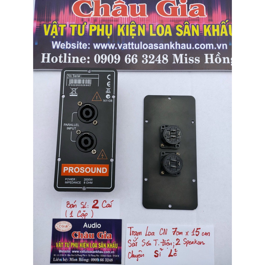 Trạm loa sắt 7cm x15cm 2 cái Audio Châu Gia