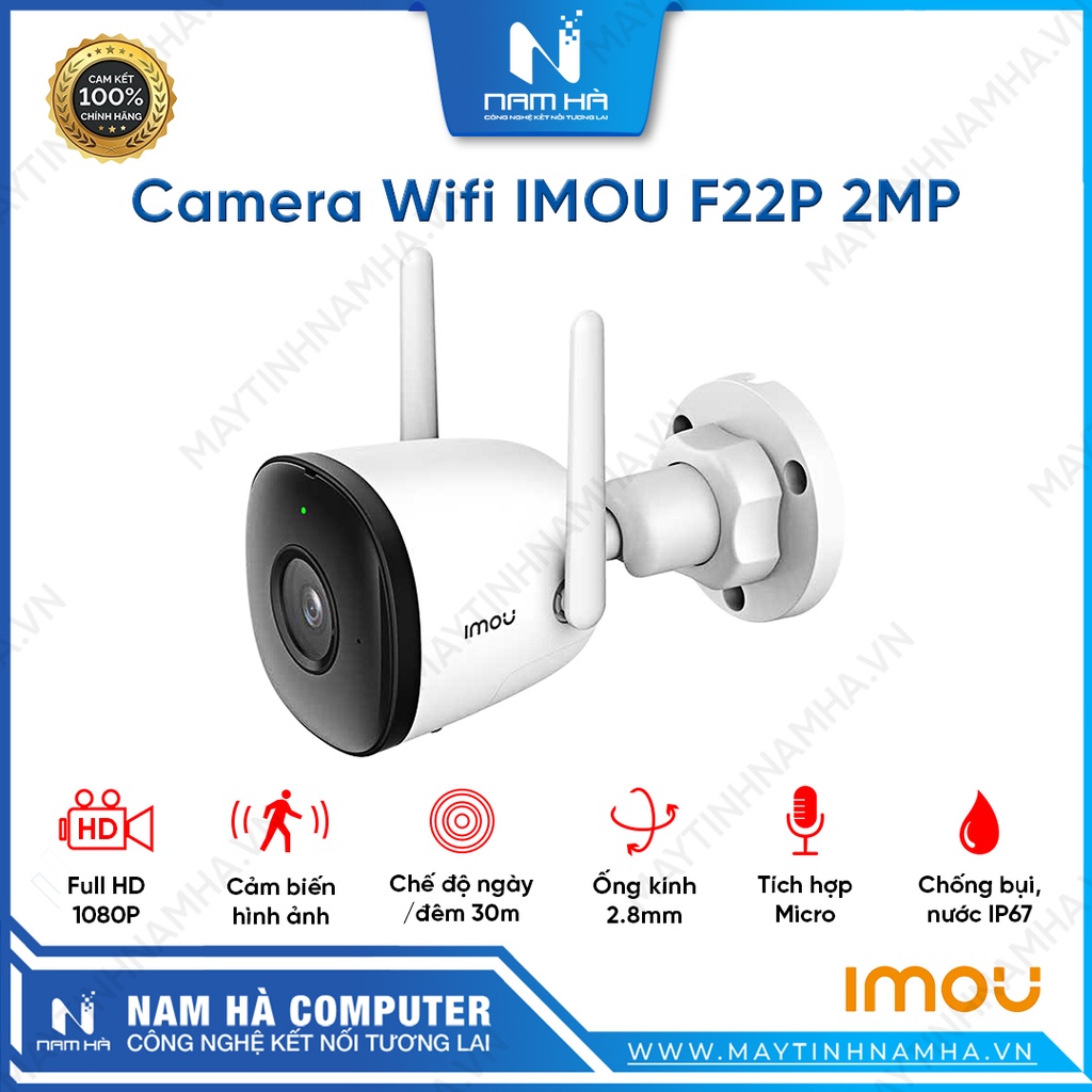Camera IP WIFI IMOU IPC F22P 2MP Full HD Ngoài Trời Hàng Chính Hãng Bảo Hành 2 Năm