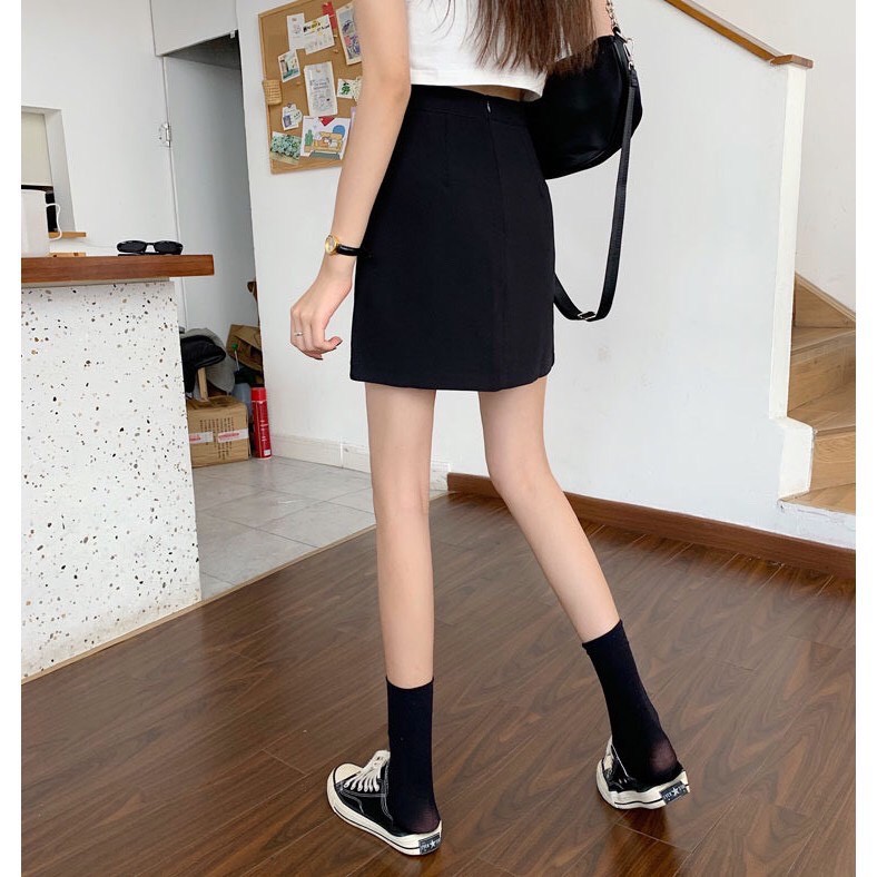 Quần váy chữ A, quần váy nữ ngắn vải thun co giãn form đẹp tôn dáng màu đen freesize | BigBuy360 - bigbuy360.vn