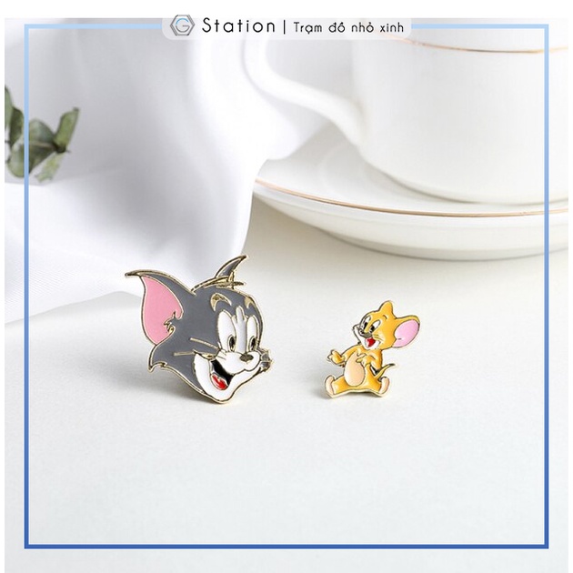 Pin cài áo Mèo chuột Tom and Jerry - GC244