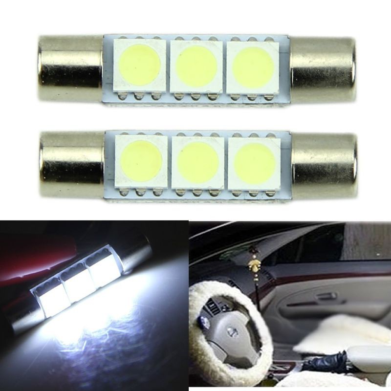 Đèn LED ánh sáng trắng T6 5050 31MM 3-SMD dành cho xe ô tô