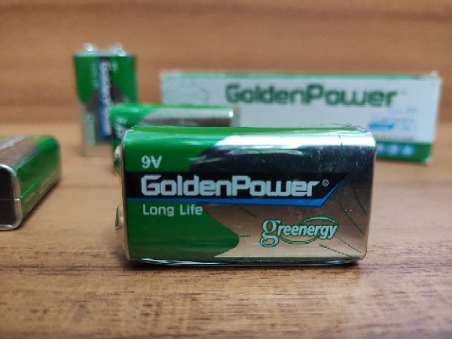 Pin vuông 9V GoldenPower / Pin màu xanh lá cây greenenergy năng lượng sạch