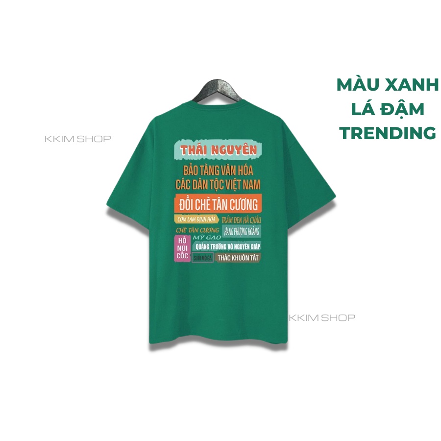 Áo thun tay lỡ THÁI NGUYÊN, Áo phông 63 tỉnh thành Form rộng oversize, chất liệu Cotton KKIMSHOP