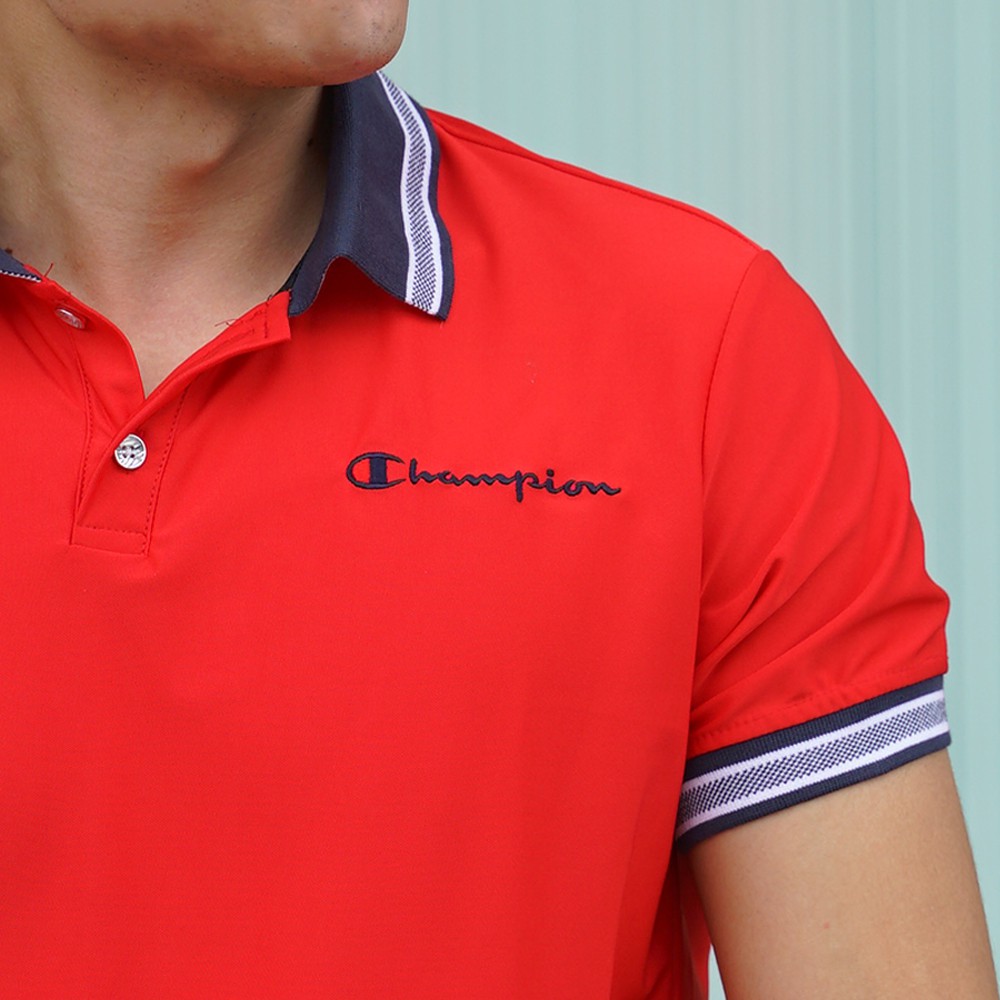 Áo thun nam POLO thêu chữ Champion cotton lạnh sang trọng đỏ- Glory A30521DO | BigBuy360 - bigbuy360.vn