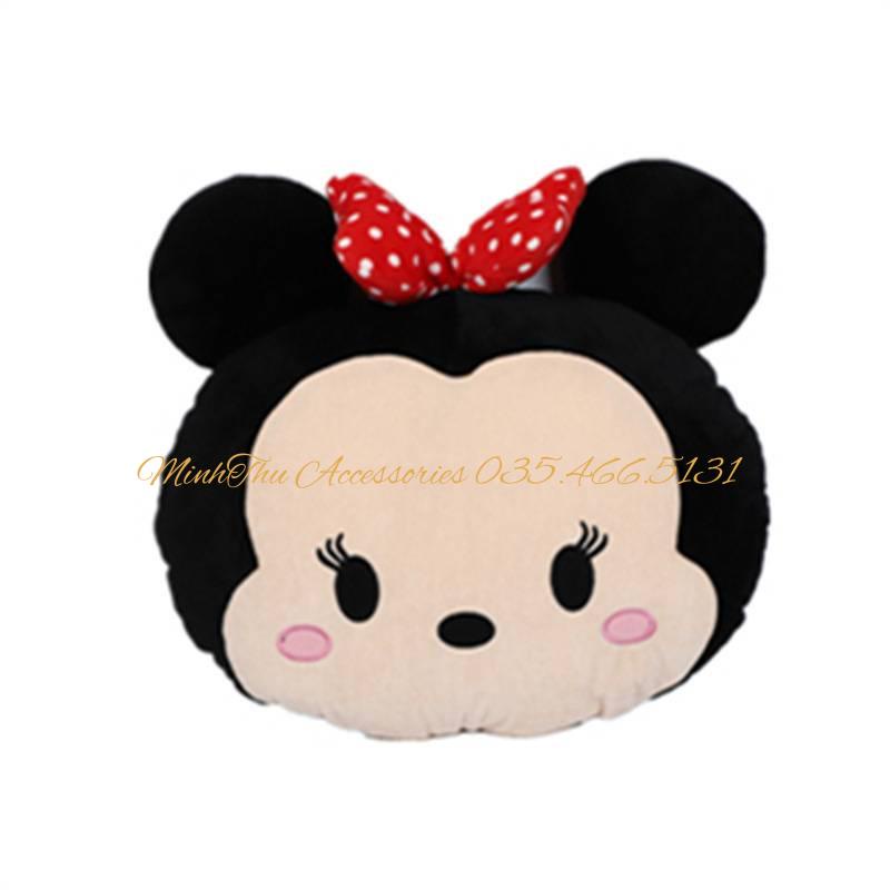 Gối Tựa Đầu/ Tựa Lưng Trên Ô Tô Hình Chuột Mickey Dễ Thương