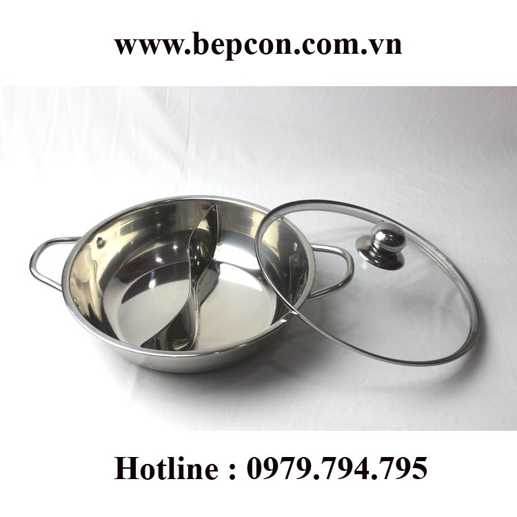 Nồi Lẩu   Hugia  Nồi Lẩu Hotpot 2 Ngăn Size 28cm