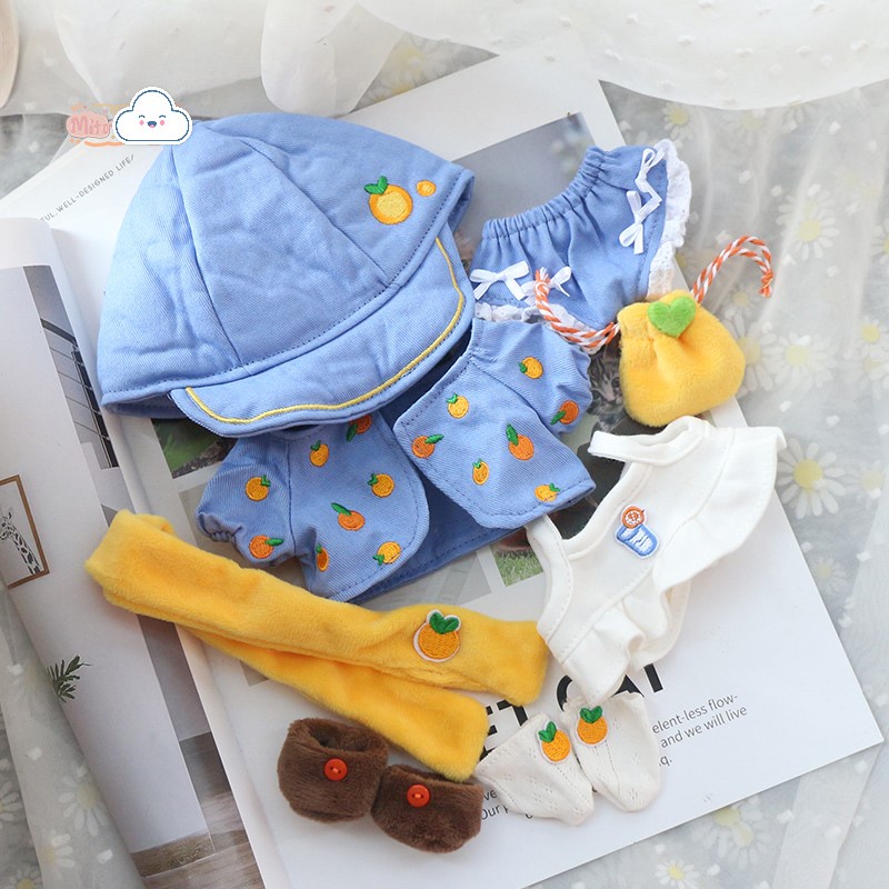 Bộ đồ 8 món Bóng Bóng Cam Đá cho bé 15cm 20cm