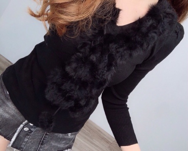 Áo len cổ bông (len QC đẹp)