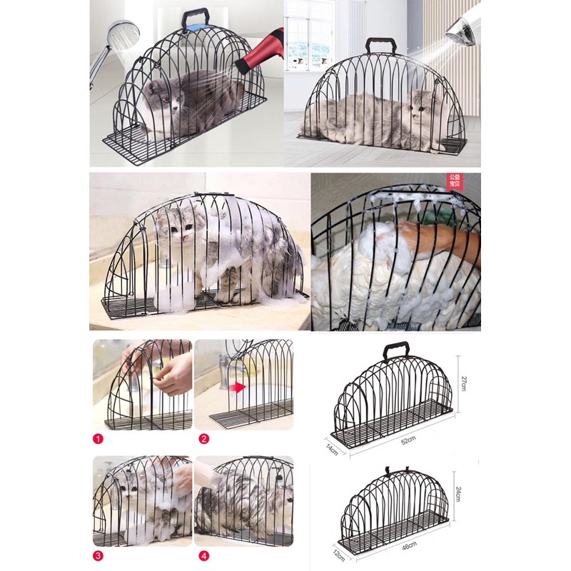 [Mã PET50K giảm Giảm 10% - Tối đa 50K đơn từ 250K] [Mã 153FMCGSALE1 giảm 10% tối đa 40K đơn 250K] Lồng tắm cho mèo