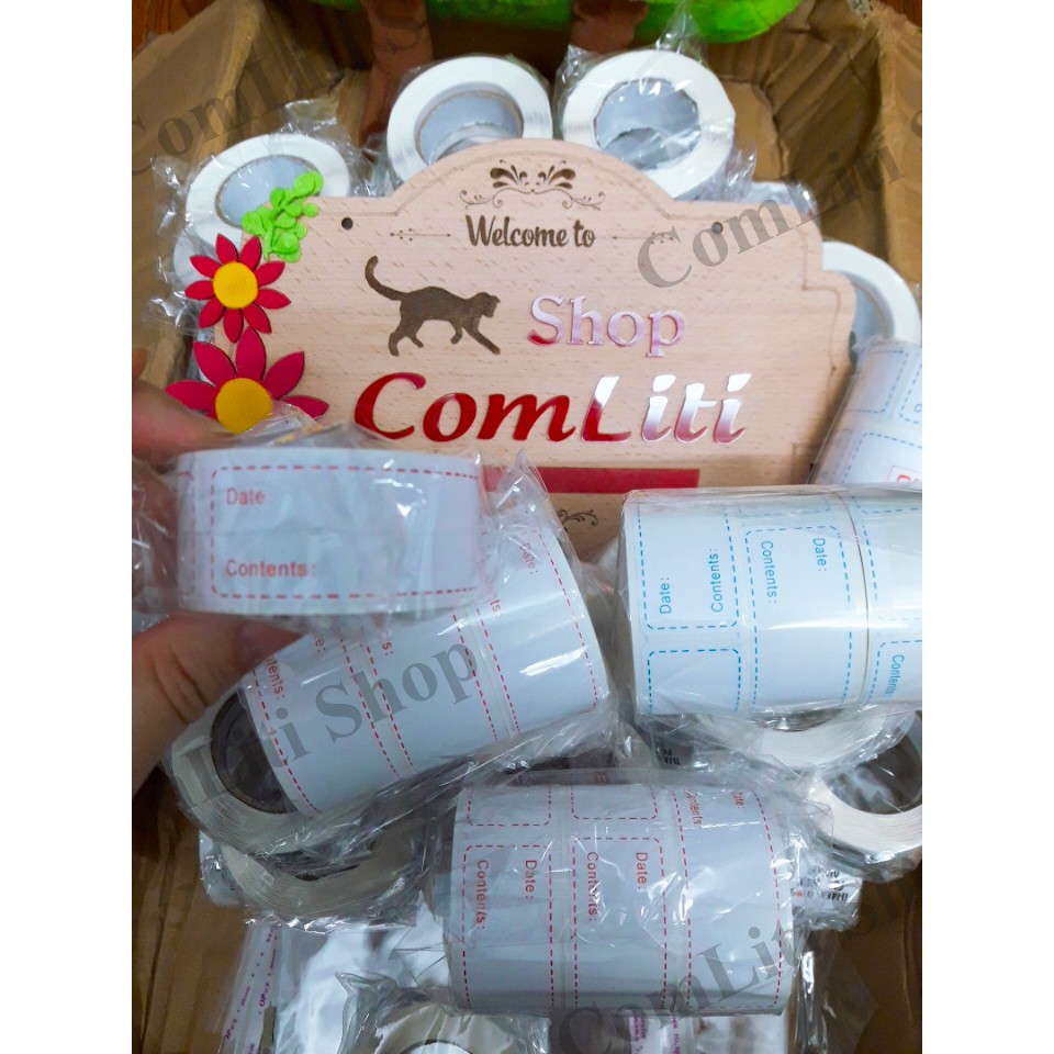 Tem Dán Bảo Quản Thực Phẩm Nhãn Ghi Thông Tin Cuộn 125 Cái