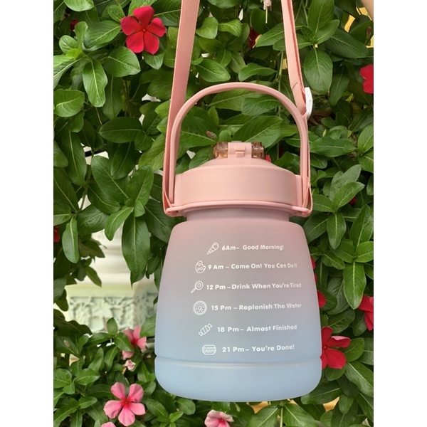 FS Bình Nước 1200ML Có vạch Báo Giờ Uống Nước Dễ Thương