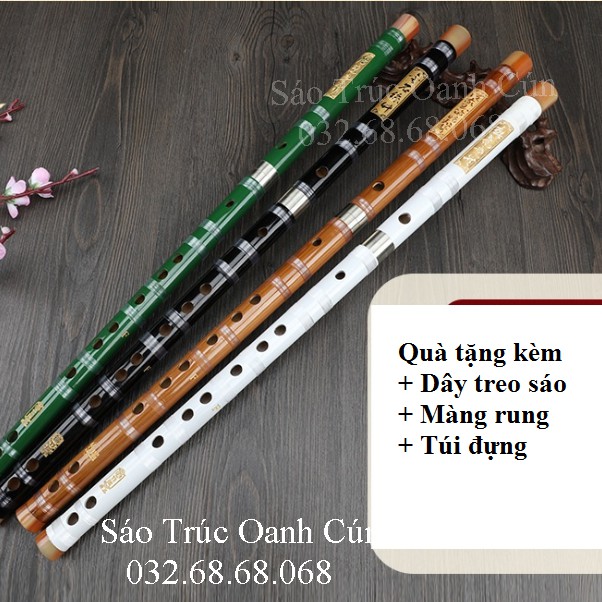 Dizi khớp inox nạm ngọc _ Sáo Trúc Oanh Cún