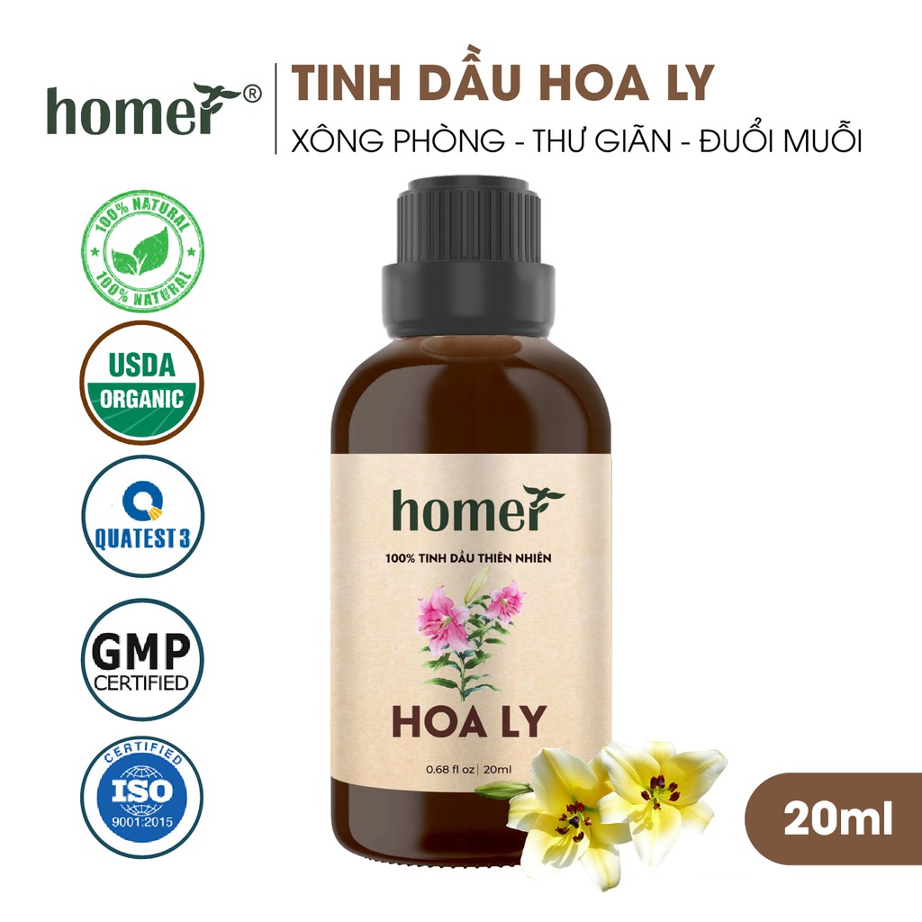 Tinh dầu Hoa Ly Homer 20ml/100ml - Lily Essential Oil -  đạt chuẩn chất lượng kiểm định