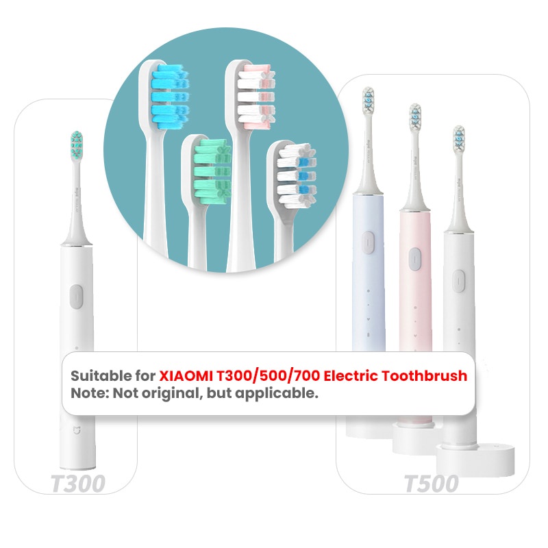 Xiaomi mijia t300 / t500 Đầu Bàn Chải Đánh Răng Điện sonic Thay Thế Chống Bụi 4 / 8 / 20 Cái