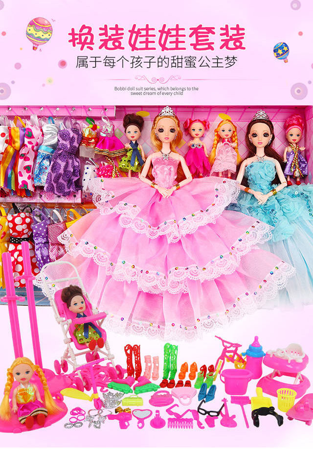 Bộ Búp Bê Kèm Váy Xinh Xắn Cho Búp Bê Barbie