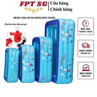 Bể bơi phao 3 tầng cho bé size to 210x145x65 cm , Hồ Bơi Phao Mini Trong Nhà Dày Dặn - Đáy chống trượt an toàn - Loại 1
