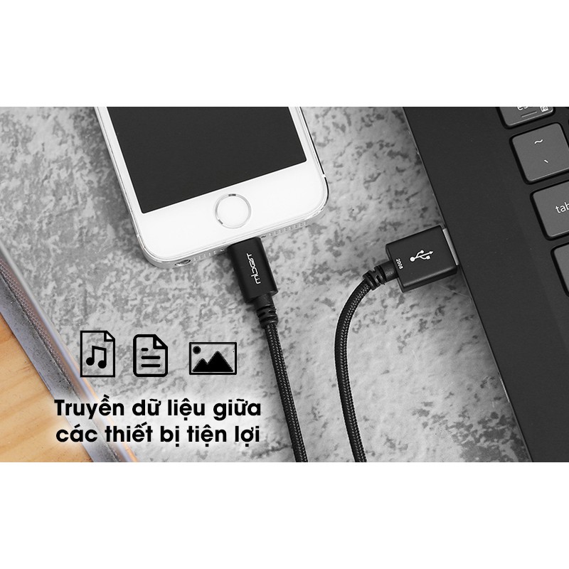 Cáp Lightning MFI 1m Mbest DS950-WB Đen