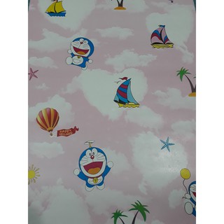 Giấy dán tường decal cho bé  doremon hồng