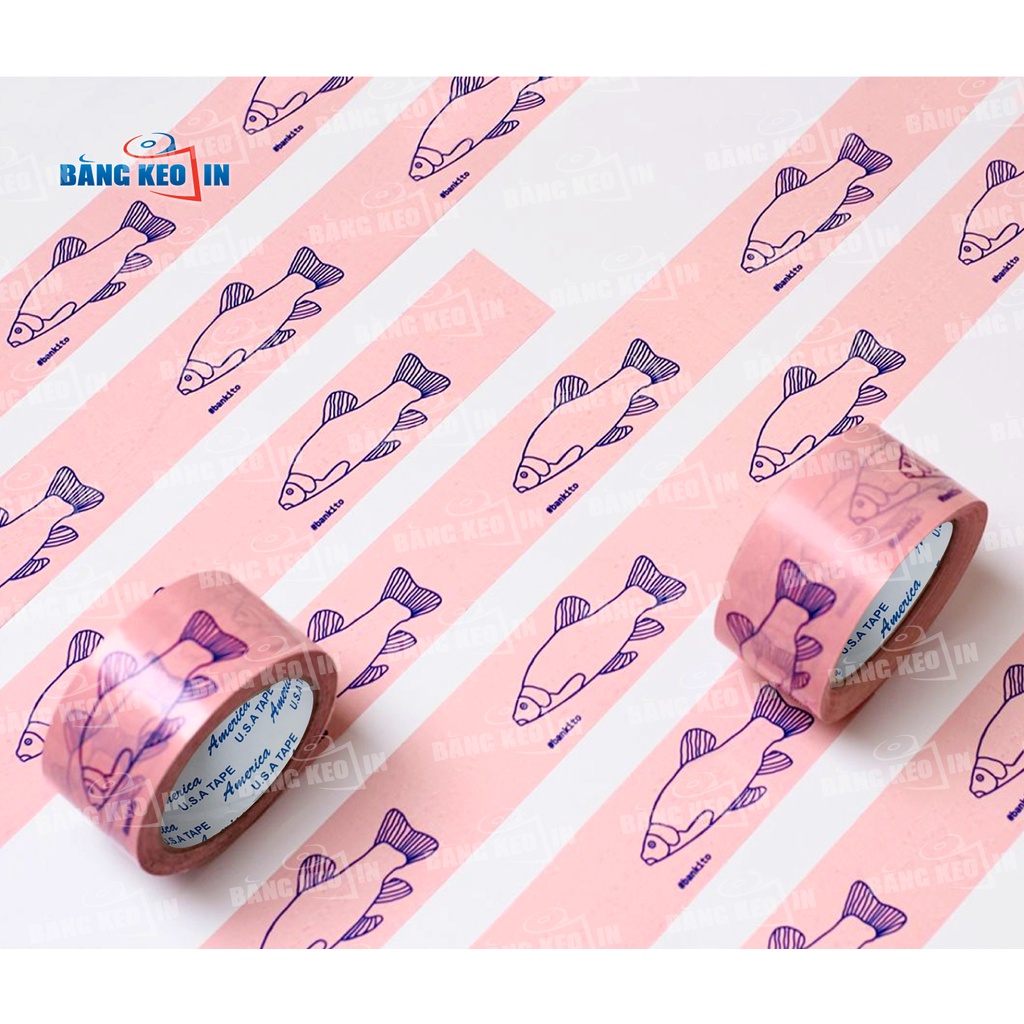 Băng keo màu HỒNG in chữ, in logo dễ thương