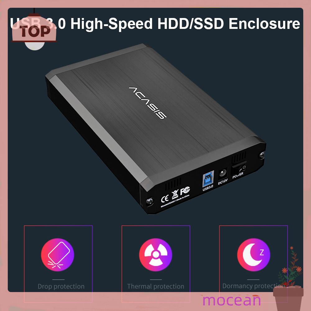 Hộp Đựng Ổ Cứng Ngoài Usb 3.0 Hdd 2.5 / 3.5 Inch Sata Bằng Hợp Kim Nhôm Mocean | BigBuy360 - bigbuy360.vn