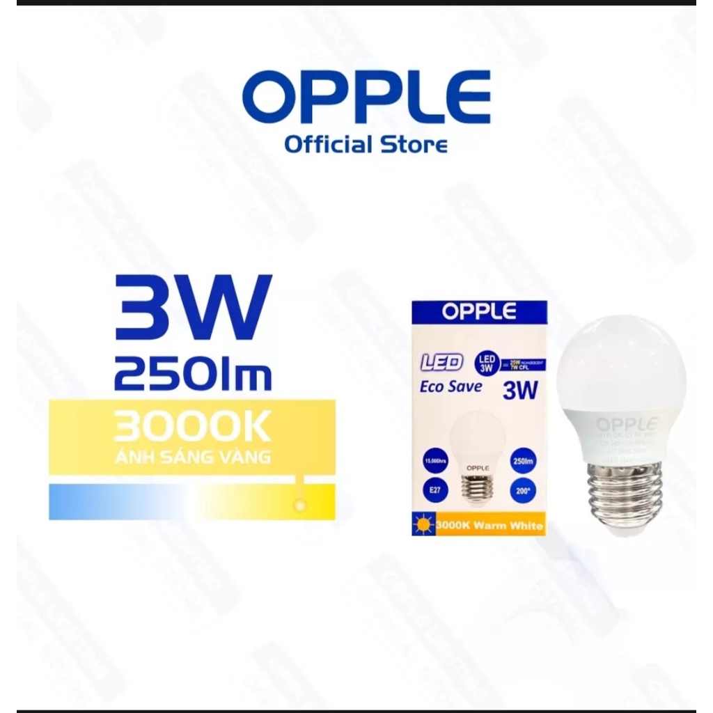 Bóng led bulp 3w opple đui E14, bóng trang trí e14