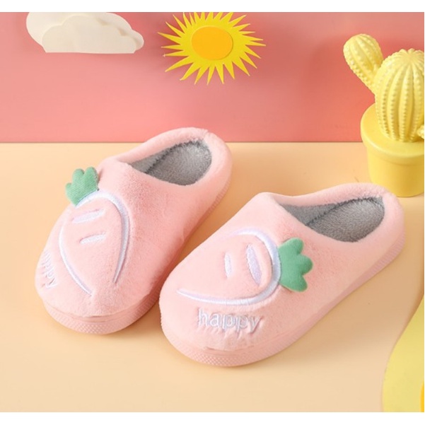 Dép đi trong nhà nhung lông êm chân cho bé trai và bé gái - D105