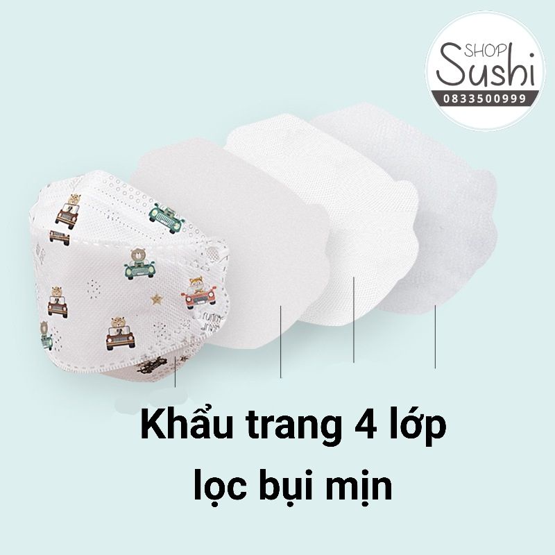 Khẩu trang KF94 trẻ em 4 lớp ĐƯỢC CHỌN HÌNH