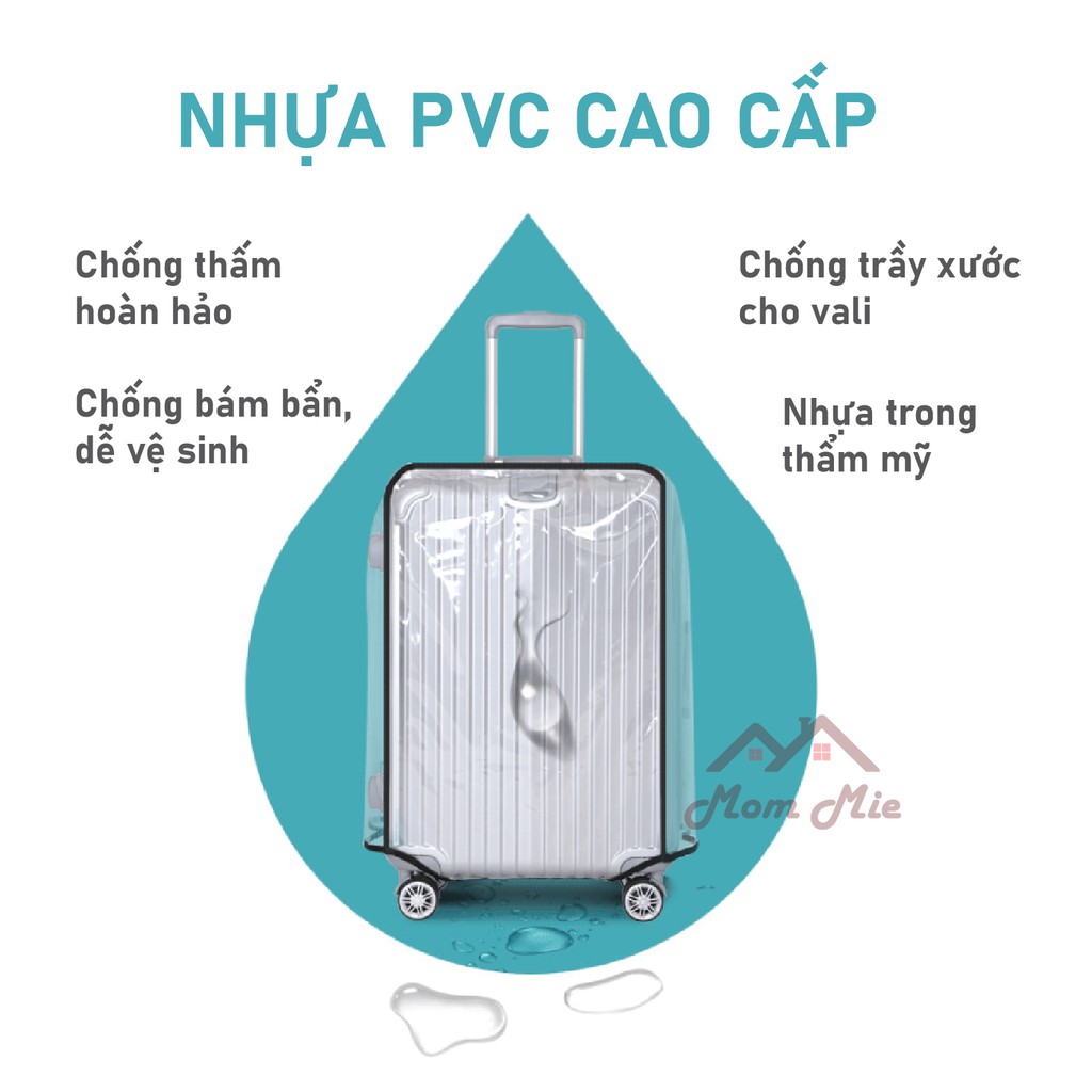 Túi bảo vệ vali - bọc vali chống trầy nhựa trong/ nhựa đục/ vải không dệt - H001, M130