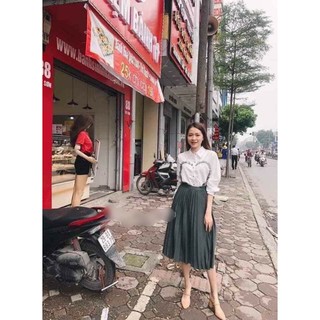 Chân váy xếp ly ánh nhũ