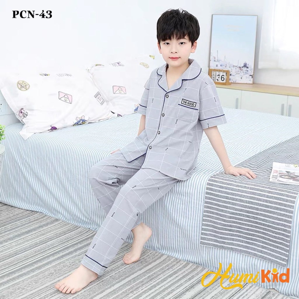 Bộ Ngủ Pyjama Cotton Ngắn Tay Cho Bé Trai (PCN43)