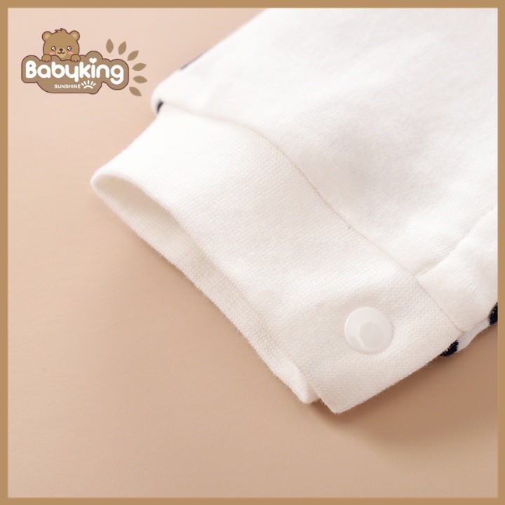 BodySuit,áo liền quần dễ thương dài tay chim cánh cụt cho bé (SHE533A), cotton 100% ,thương hiệu Aiueo Nhật.