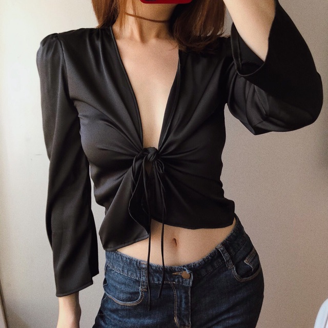 [ORDER] Áo kiểu nữ lụa satin sang chảnh✨ ảnh thật mẫu mặc_hàng thiết kế