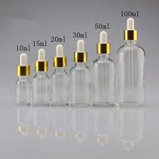 Chai Chiếc Serum thủy tinh cao cấp thân trong  5ml 10ml 20ml 30ml 50ml 100ml phụ kiện du lịch