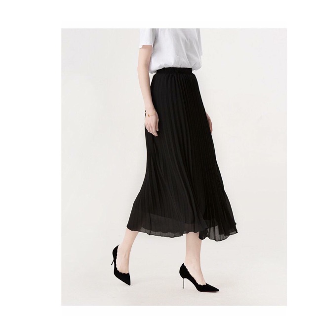 Chân váy Midi dập ly