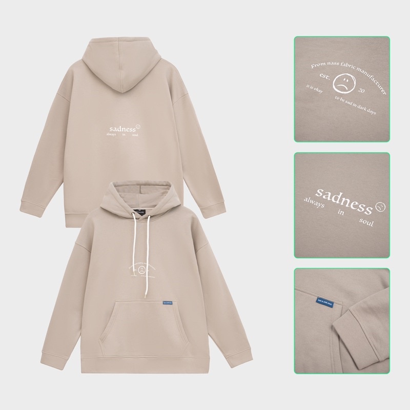 Áo khoác hoodie trùm đầu nỉ bông BASIC NASS