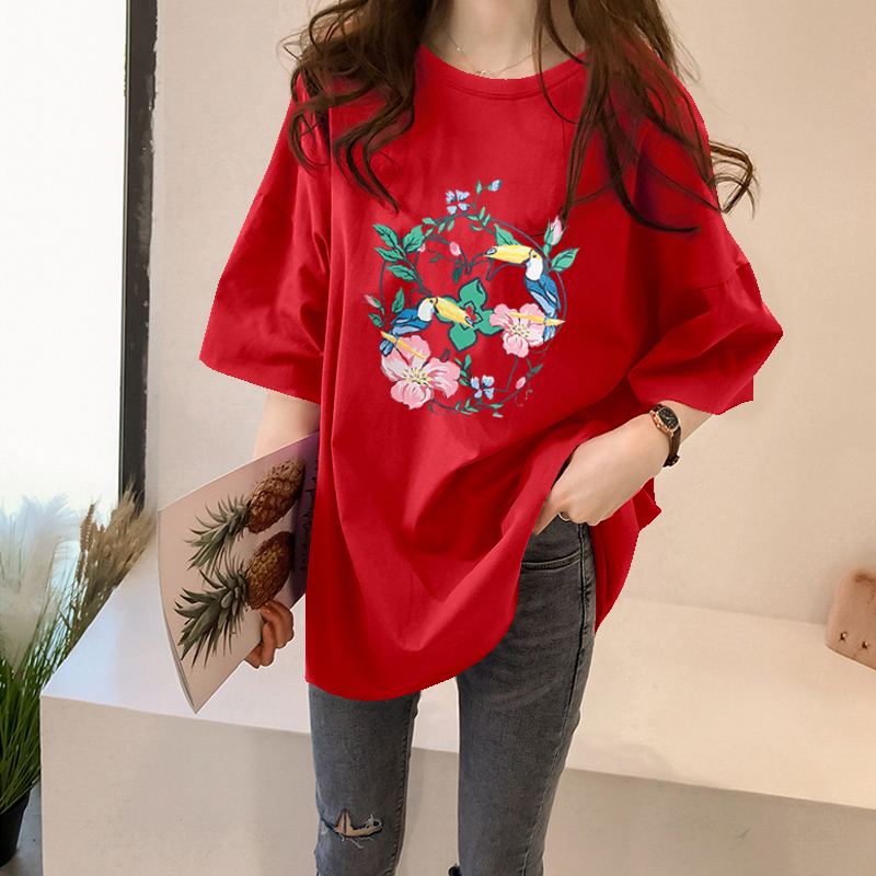 NRVP Áo thun tay ngắn họa tiết hoạt hình phong cách Hàn Quốc thời trang 2021 dành cho nữ