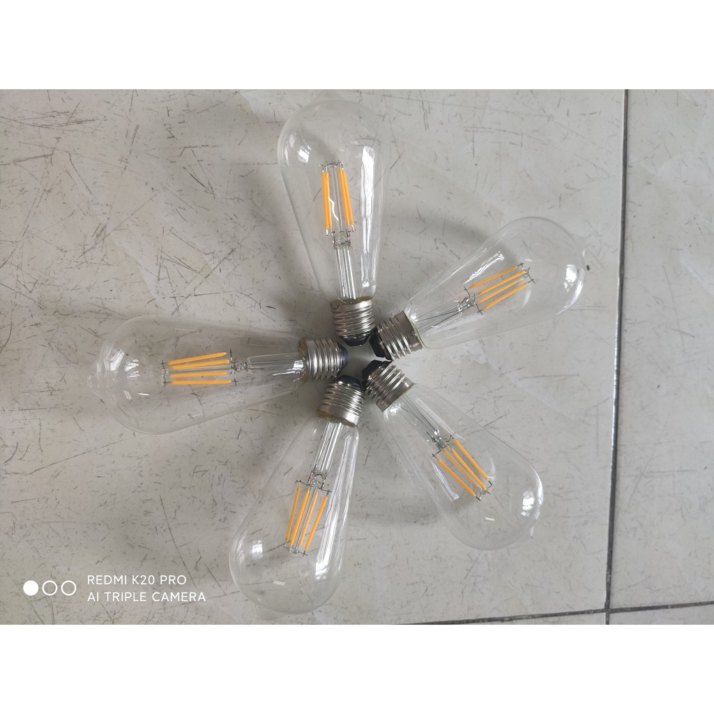 Bóng đèn led edison ST64 vỏ trắng 4W  đui E27 chỉnh dimmer