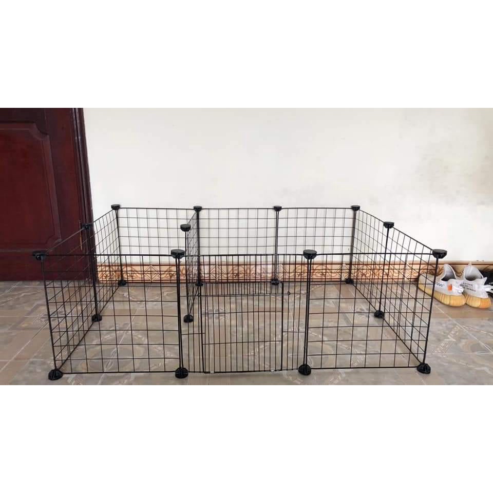 Chuồng Thú Cưng Lắp Ghép 10 Tấm (Tặng Kèm 20 Chốt), Tấm Ghép Lồng Chó Mèo (KT 70x105cm cao 35)