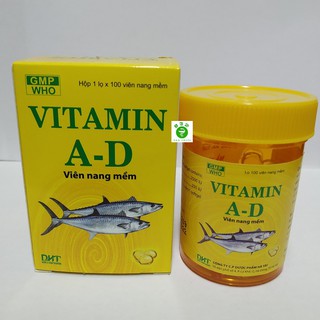 VITAMIN A-D lọ 100 viên nang mềm dược phẩm Hà Tây