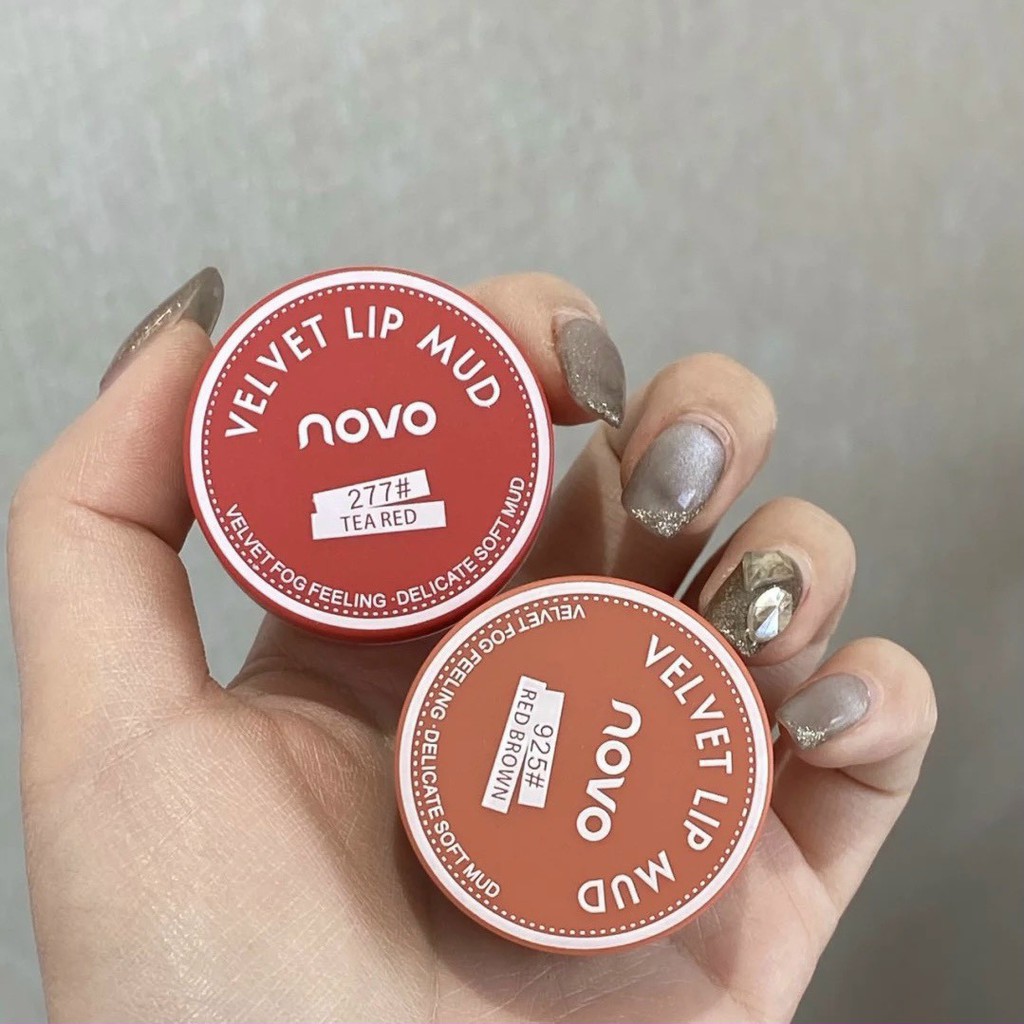 Son Kem Hũ Velvet Mud Lip NoVo-Chất Son Mịn Mềm Môi