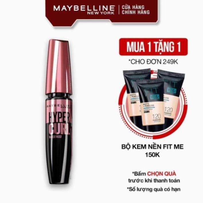 NHATXU102 -  DUCQN - Mascara Dài Mi và Cong Mi Maybelline New York Hyper Curl Waterproof Chuốt Mi Đen 9.2ml | BigBuy360 - bigbuy360.vn