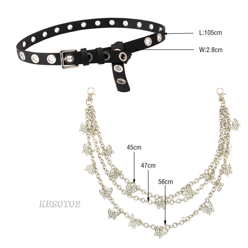 Dây Xích Đeo Thắt Lưng Phong Cách Punk Hip hop Kesoto2 88g Dành Cho Nam Và Nữ