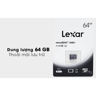 Thẻ nhớ 64GB Micro SDXC C10 LEXAR (không kèm Adapter)