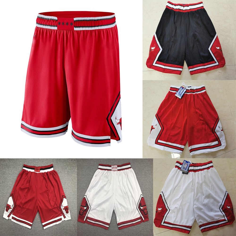 Quần Short Thêu Hình Bò Tót chicago bulls Phong Cách retro